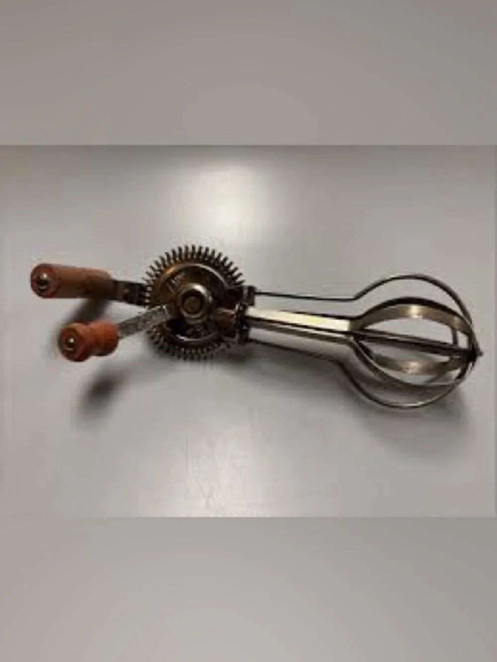1920s Ladd Wood Handled Heavy Duty Stainless Steel Manual Hand Mixer/Egg Beater